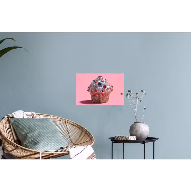 Cupcake - Kleurrijk - Edelstenen Muursticker klein -plant