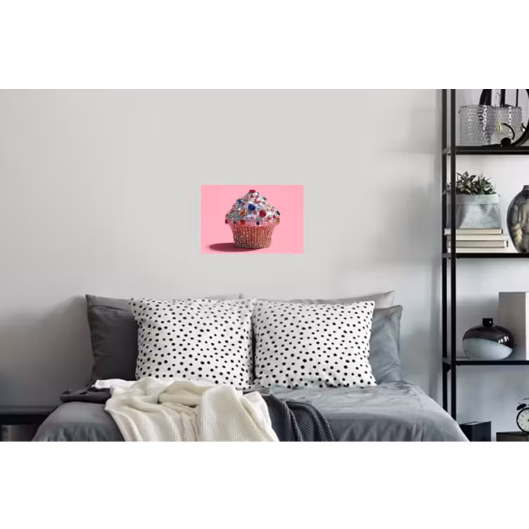 Cupcake - Kleurrijk - Edelstenen Muursticker klein -slaapkamer