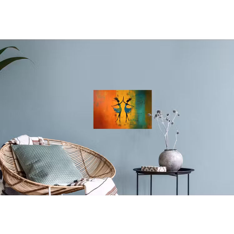 Dansen - Vrouwen - Verfstructuur Muursticker klein -plant