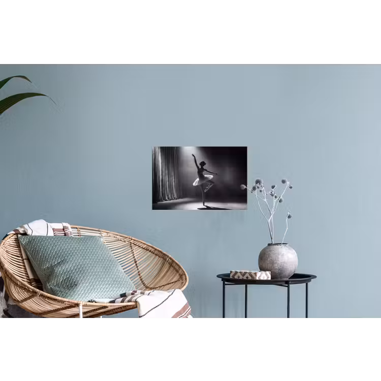Danser - Podium - Zwart-wit - Kunst - Klassiek Muursticker klein -plant