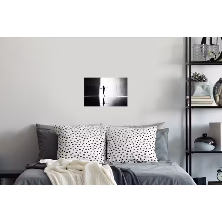 Danser - Silhouette - Kunst - Modern - Zwart-wit Muursticker klein -slaapkamer