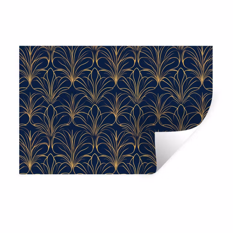 Deco - Waaier - Blauw Muursticker klein 286 -3d