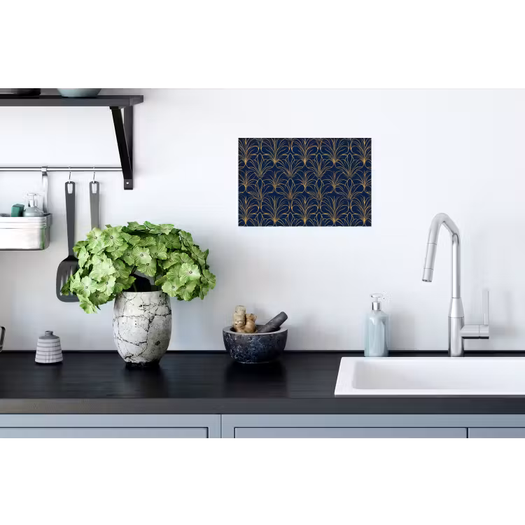 Deco - Waaier - Blauw Muursticker klein 286 -keuken