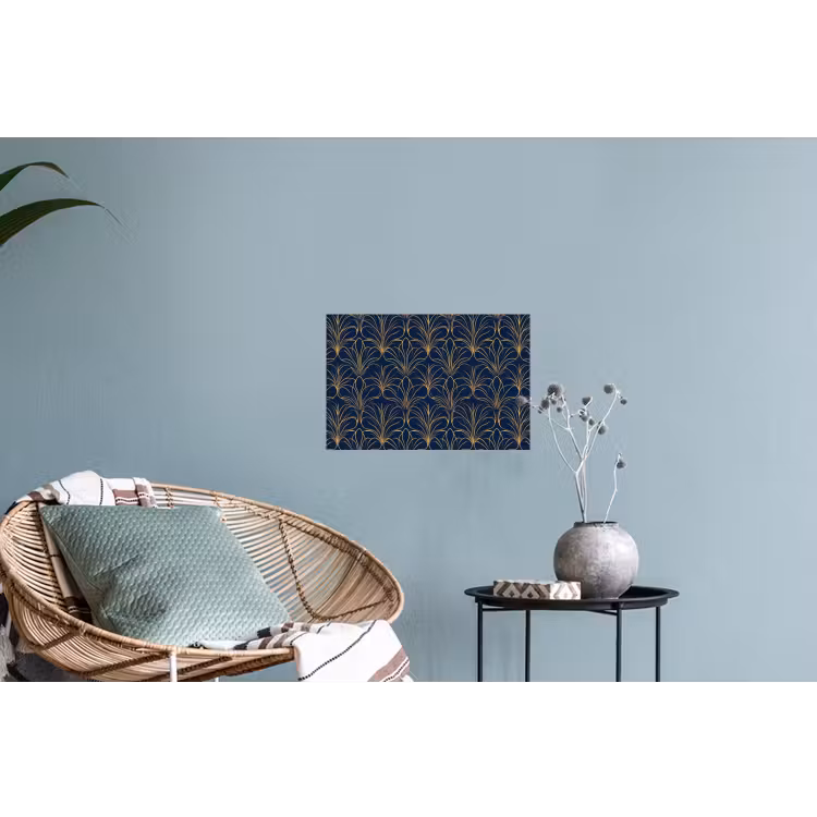 Deco - Waaier - Blauw Muursticker klein 286 -plant