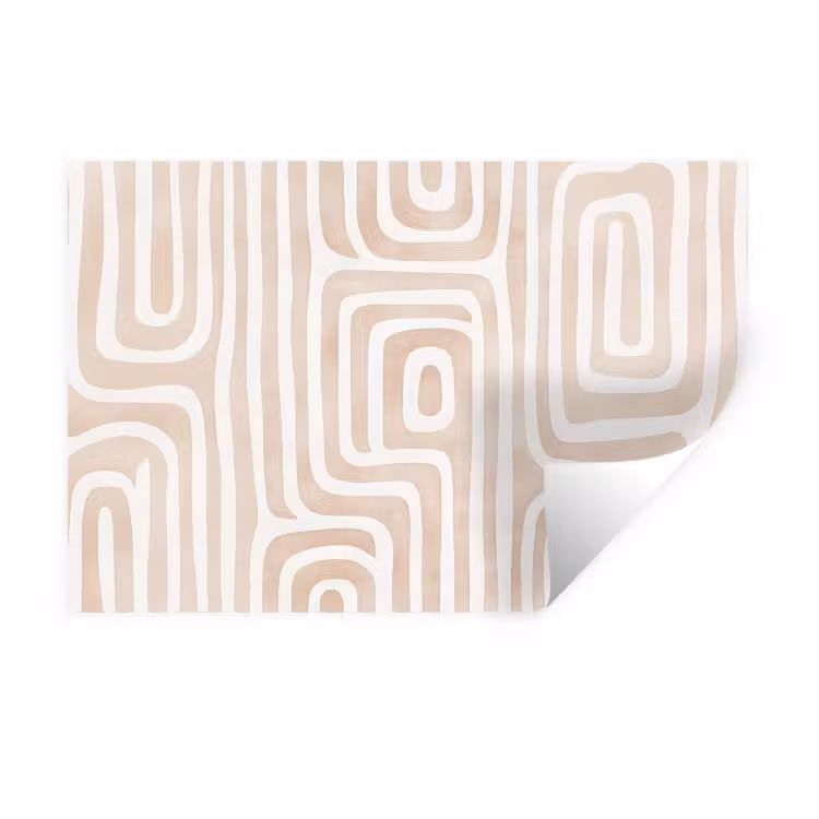 Decoratief - Labyrint - Beige Muursticker klein -3d