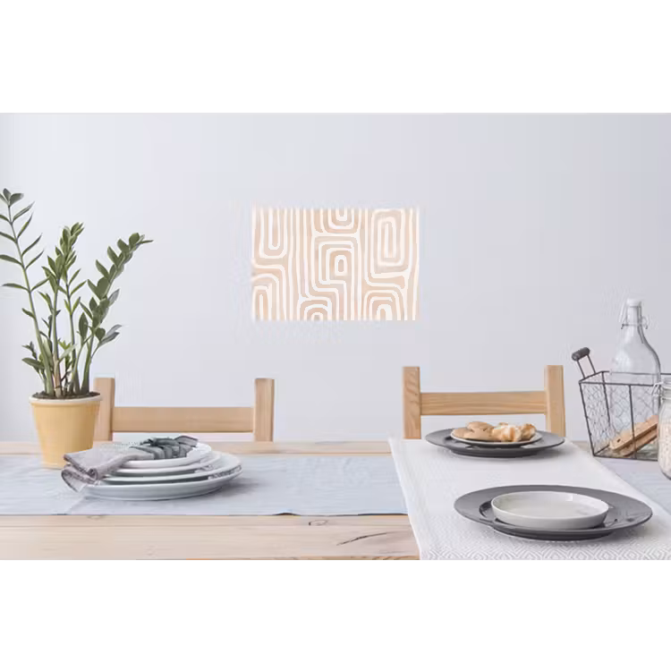Decoratief - Labyrint - Beige Muursticker klein -eettafel