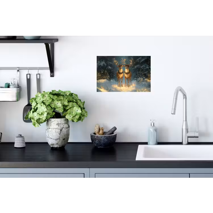 Dennensprookje - Rendier - Nacht Muursticker klein -keuken
