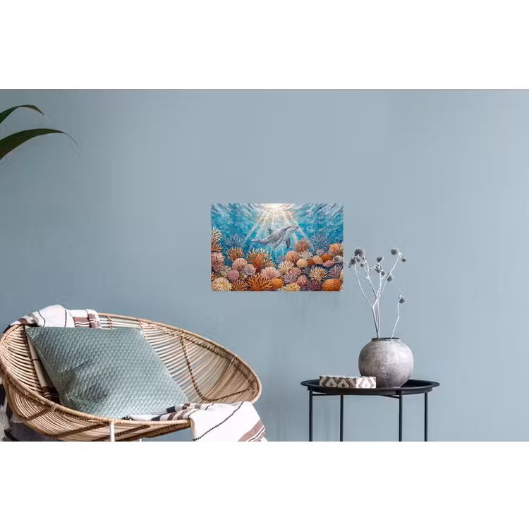 Dieren - Mozaïek - Oceaan - Koraal - Blauw Muursticker klein -plant