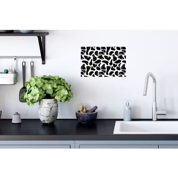 Dierenpatroon - Vlekken - Zwart - Wit Muursticker klein 286 -keuken