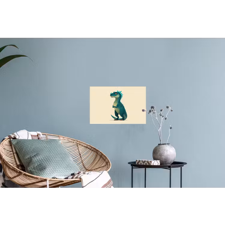 Dinosaurus - Turquoise - Stekels Muursticker klein -plant