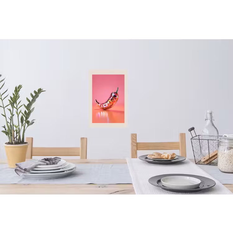 Disco - Peper - Roze Muursticker klein -eettafel