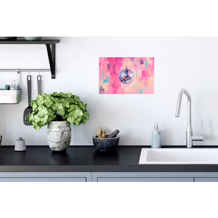 Discobal - Pink - Verf Muursticker klein -keuken