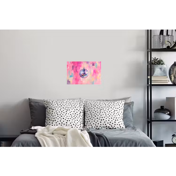 Discobal - Pink - Verf Muursticker klein -slaapkamer