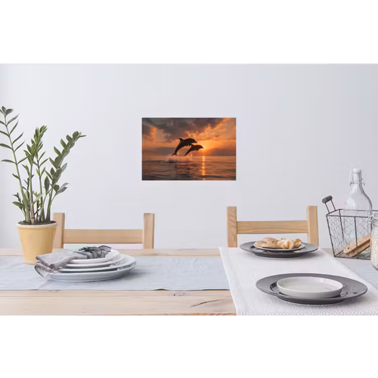 Dolfijnen - Zee - Realistisch Muursticker klein -eettafel