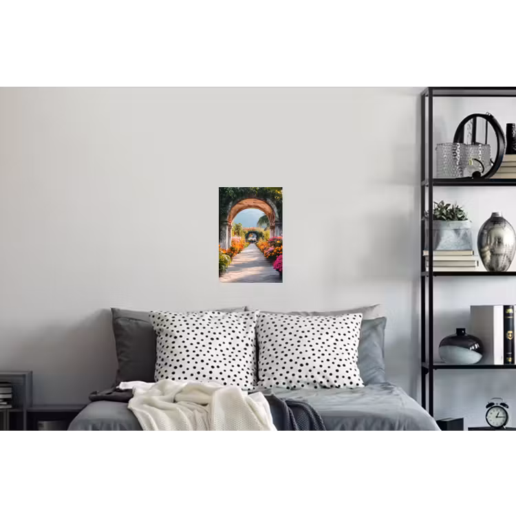 Doorkijk - Bloemen - Tropisch - Kleurrijk Muursticker klein -slaapkamer