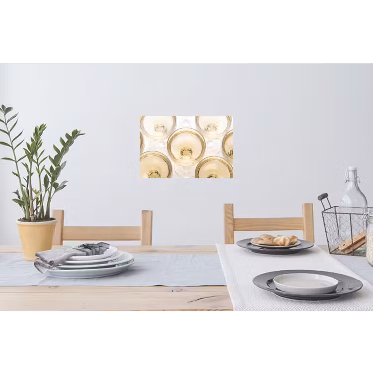 Drank - Glazen - Feest - Goud Muursticker klein -eettafel
