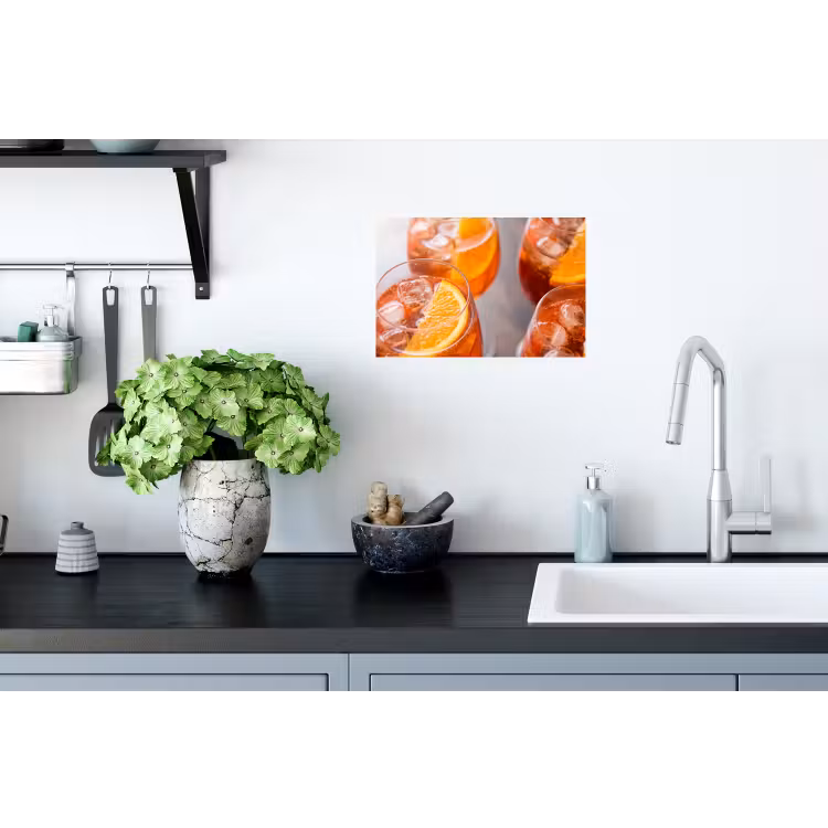 Drank - Sinaasappel - IJs - Zomer - Oranje Muursticker klein -keuken