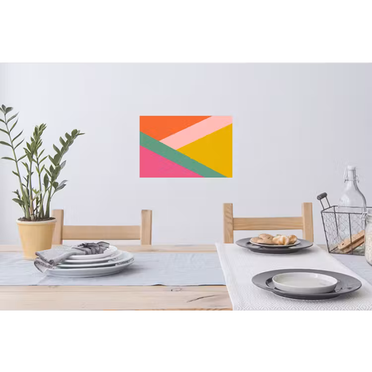 Driehoeken - Kleurrijk - Abstract Muursticker klein -eettafel
