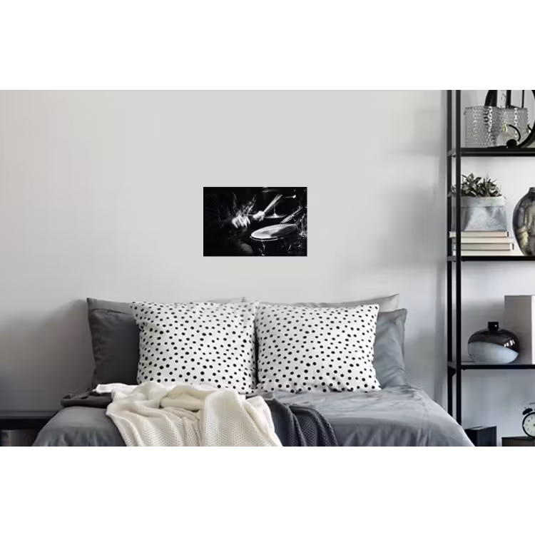 Drummer - Zwart - Drumstel Muursticker klein -slaapkamer