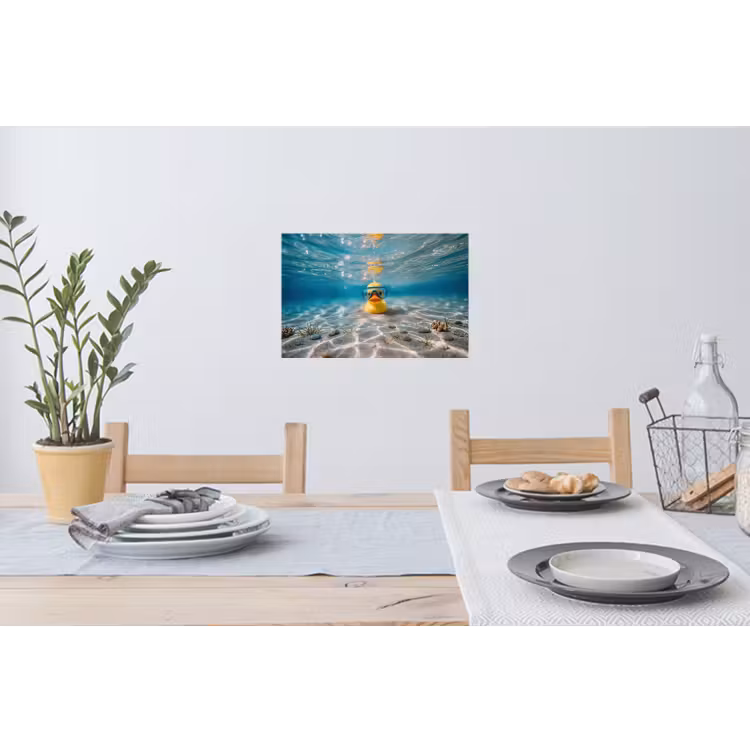 Duikbril - Eend - Water Muursticker klein -eettafel