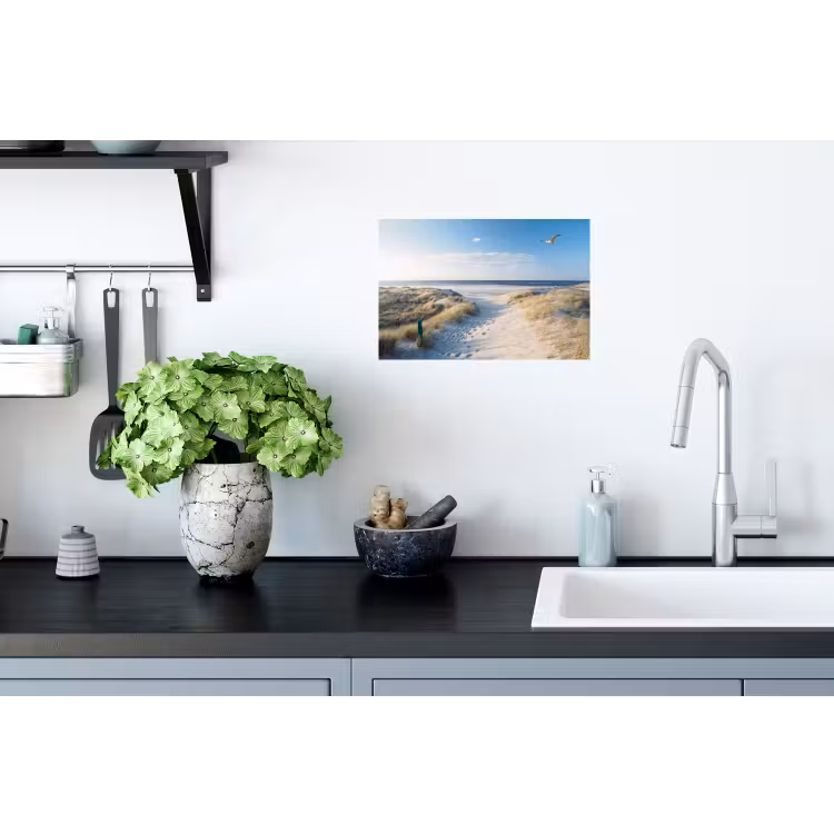 Duin - Meeuw - Strand - Zee - Zon Muursticker klein -keuken
