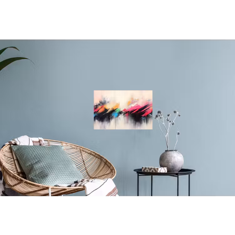 Dynamisch - Abstract - Kleurrijk - Zwart Muursticker klein -plant