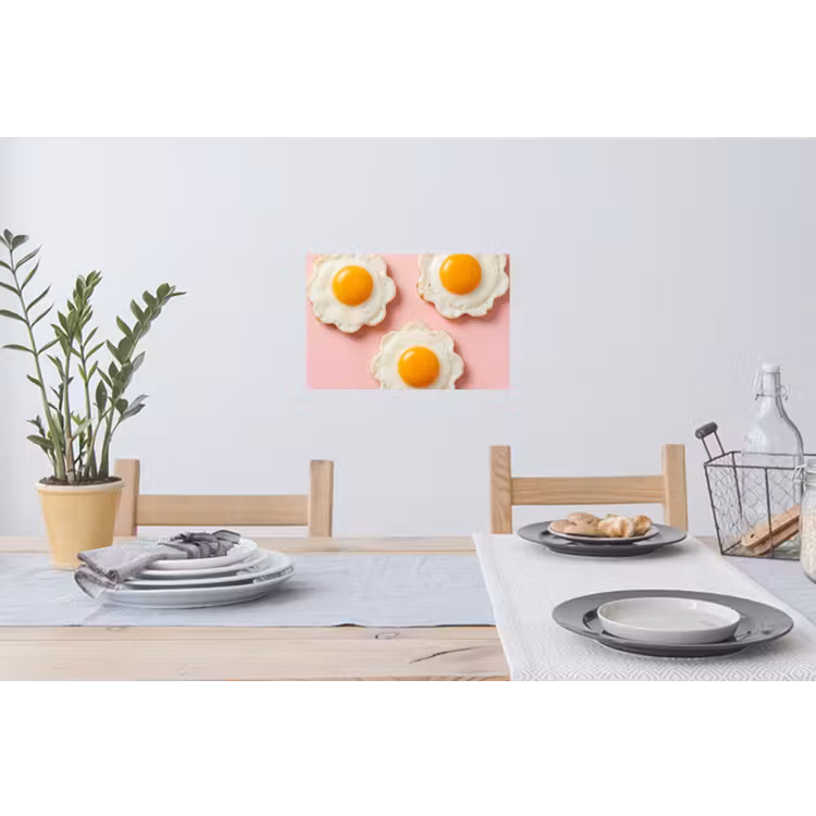 Eieren - Bloem - Roze Muursticker klein -eettafel