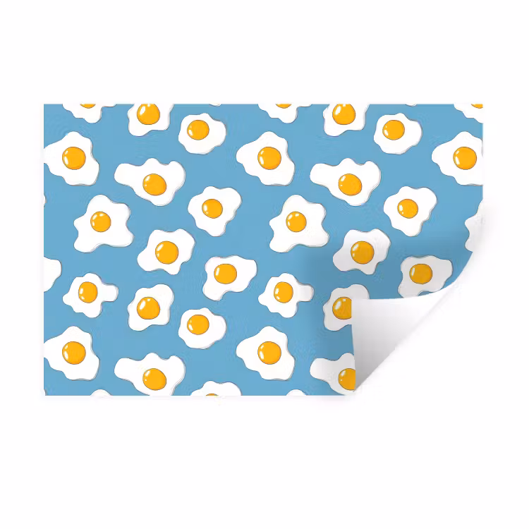 Eieren - Dooiers - Blauw Muursticker klein 286 -3d