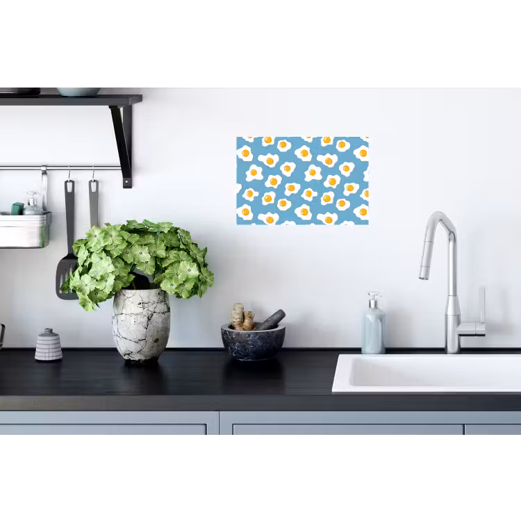 Eieren - Dooiers - Blauw Muursticker klein 286 -keuken
