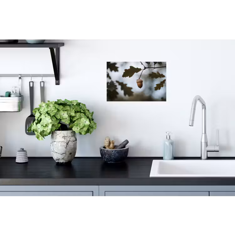 Eikel - Eikenblad - Bos - Herfst - Natuur Muursticker klein -keuken