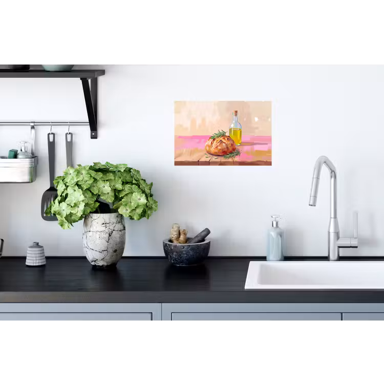 Eten - Brood - Olijfolie - Abstract - Keuken Muursticker klein -keuken