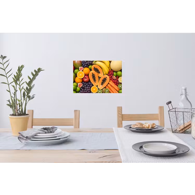 Eten - Fruit - Groenten - Vers - Kleurrijk Muursticker klein -eettafel