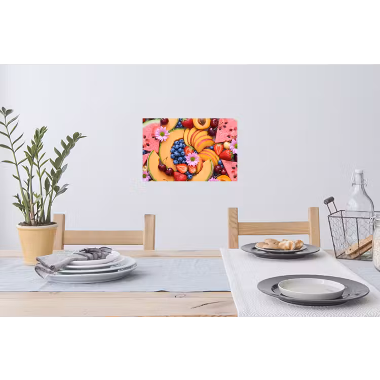 Eten - Fruit - Zomer - Kleurrijk Muursticker klein -eettafel