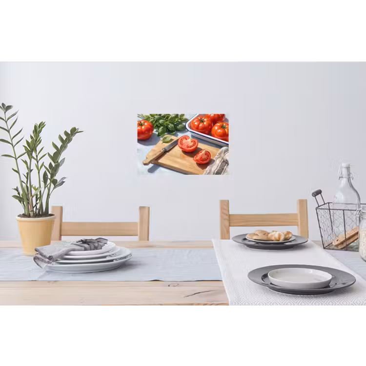 Eten - Keuken - Ingrediënten - Stillleven - Rood Muursticker klein -eettafel