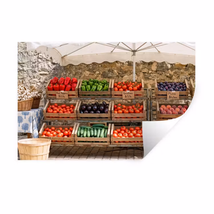 Muursticker - Eten - Markt - Vers - Eten - Markt - Vers Muursticker klein