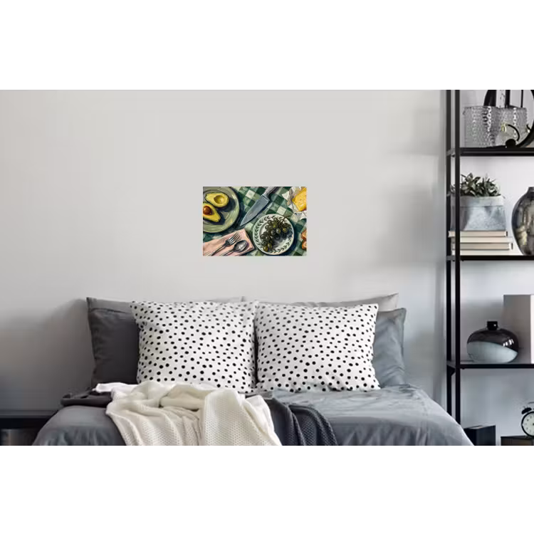 Eten - Ontbijt - Tafel - Modern - Groen Muursticker klein -slaapkamer