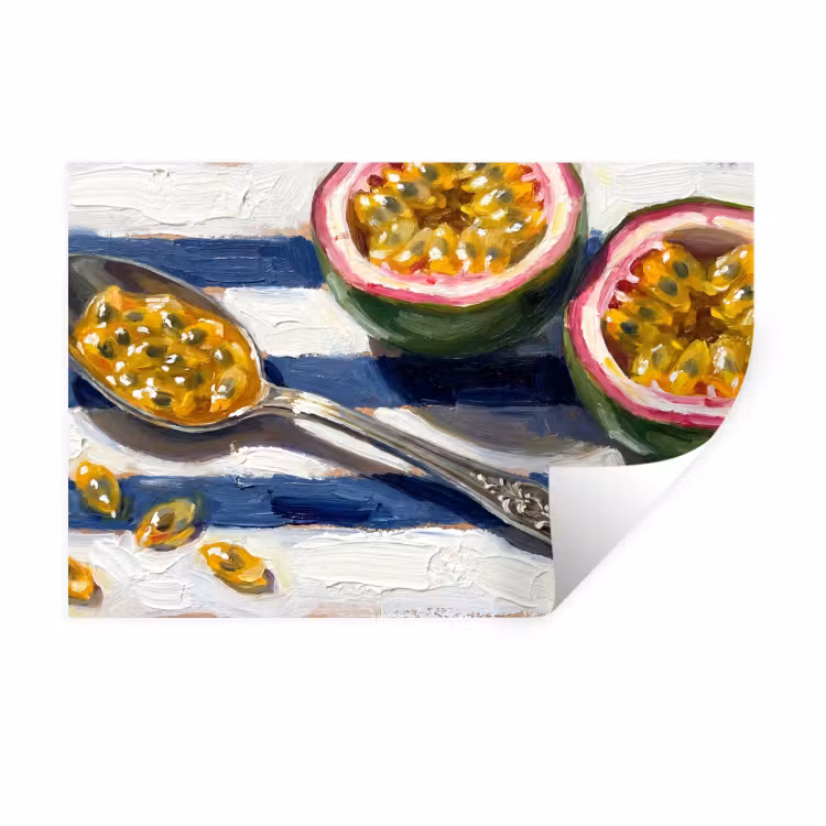 Eten - Passievrucht - Tropisch - Modern - Kleurrijk Muursticker klein -3d