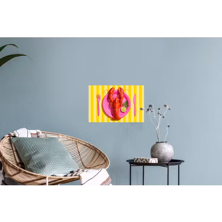 Eten - Roze - Geel - Modern - Culinaire Muursticker klein -plant