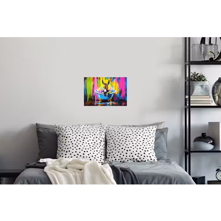 Ezel - Badkuip - Roze - Schuim Muursticker klein -slaapkamer