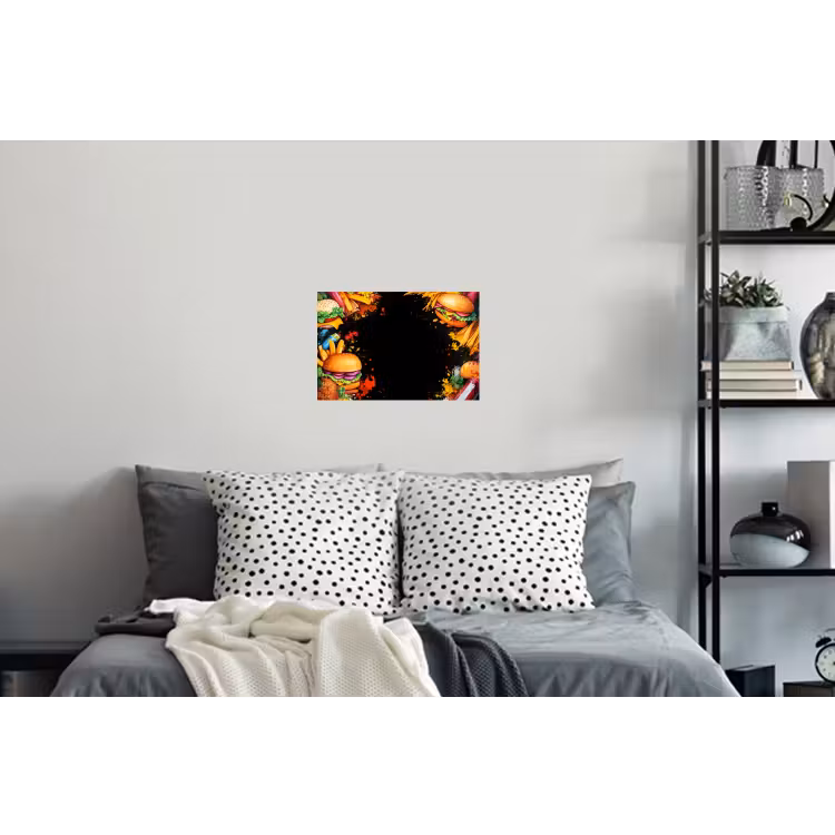 Fastfood - Graffiti - Hamburger - Eten - Modern Muursticker klein -slaapkamer