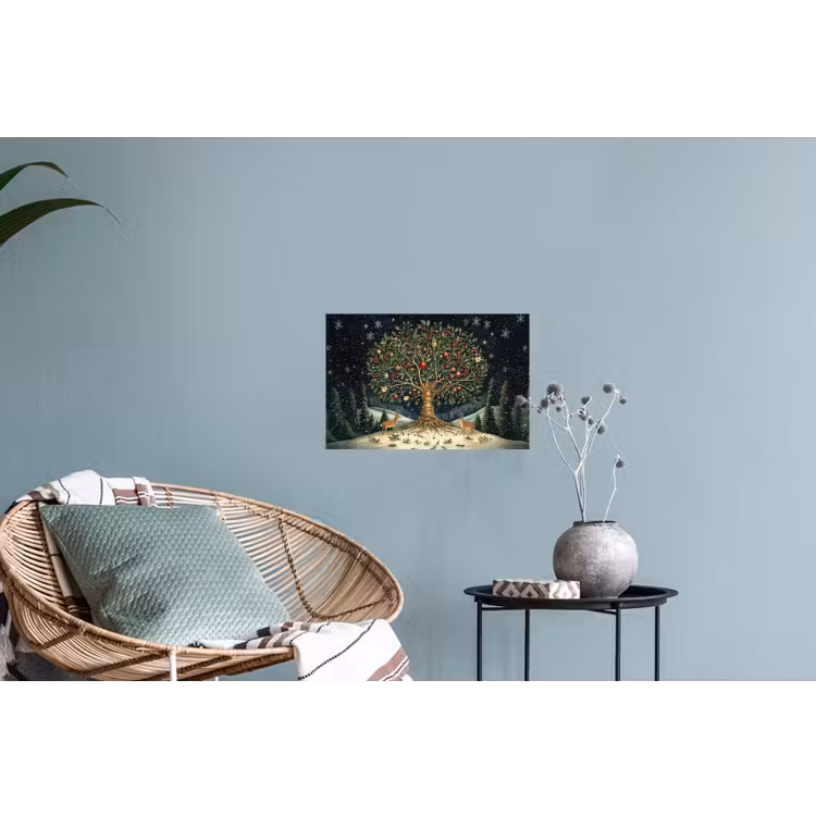 Feestboom - Winterhemel - Kleurrijk Muursticker klein -plant