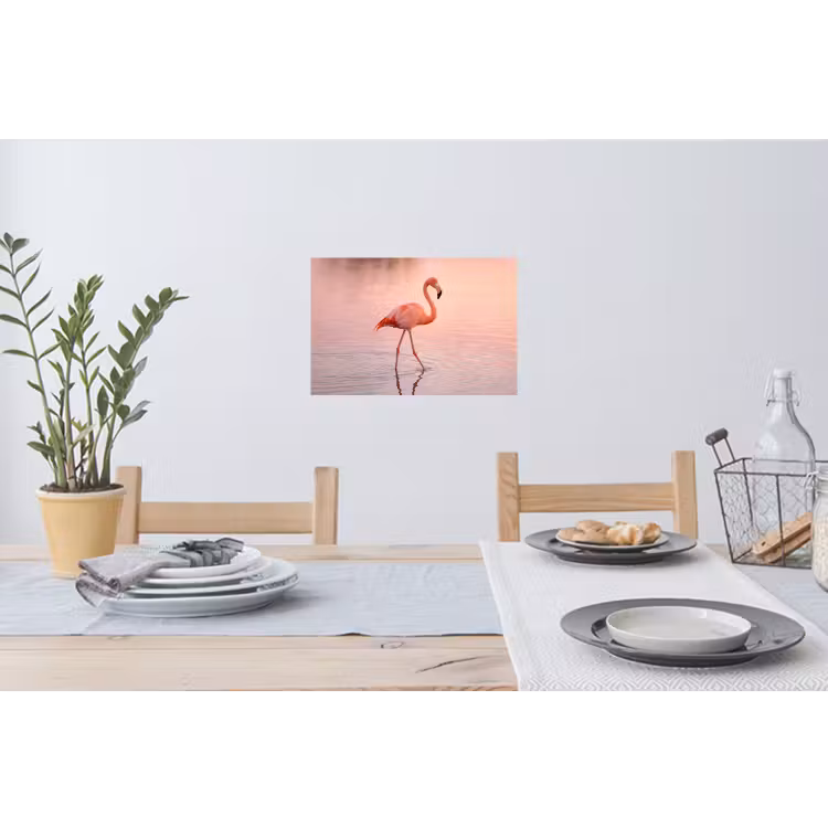 Flamingo - Water - Roze Muursticker klein -eettafel