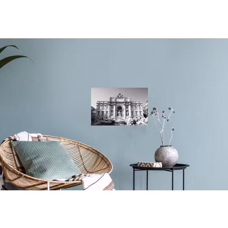 Fontein - Beelden - Architectuur - Zwart-wit Muursticker klein -plant