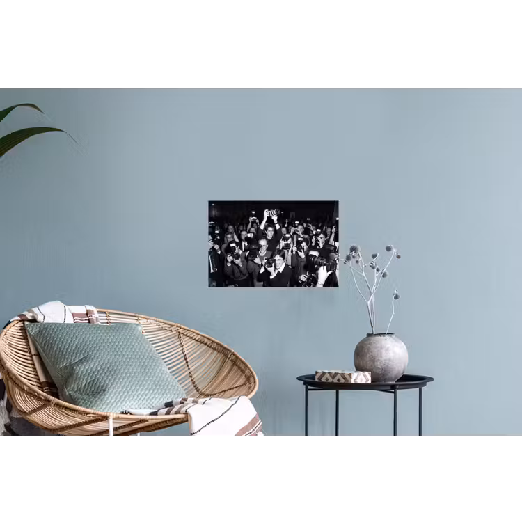 Fotografen - Menigte - Flitsers - Journalistiek Muursticker klein -plant
