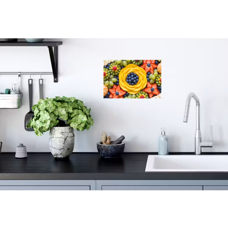 Fruit - Arrangement - Gezond - Kleurrijk - Eten Muursticker klein -keuken