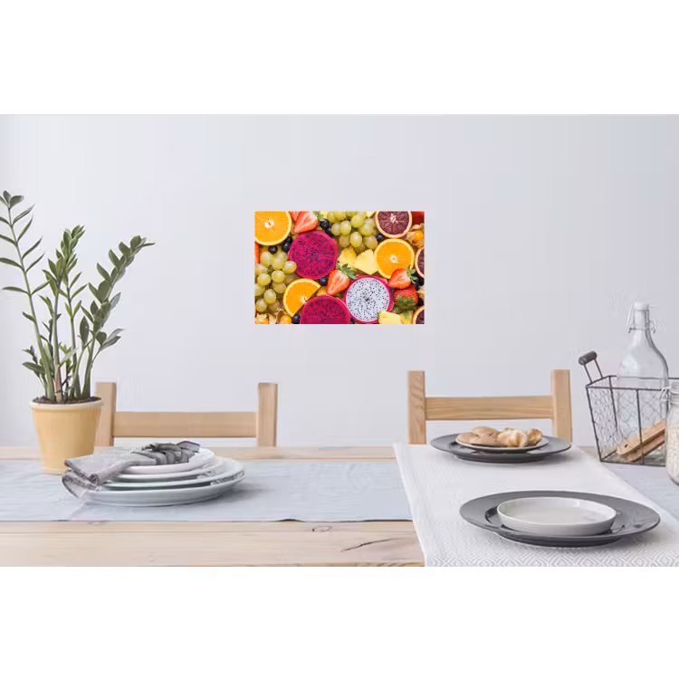 Fruit - Assortiment - Kleurrijk - Gezondheid Muursticker klein -eettafel