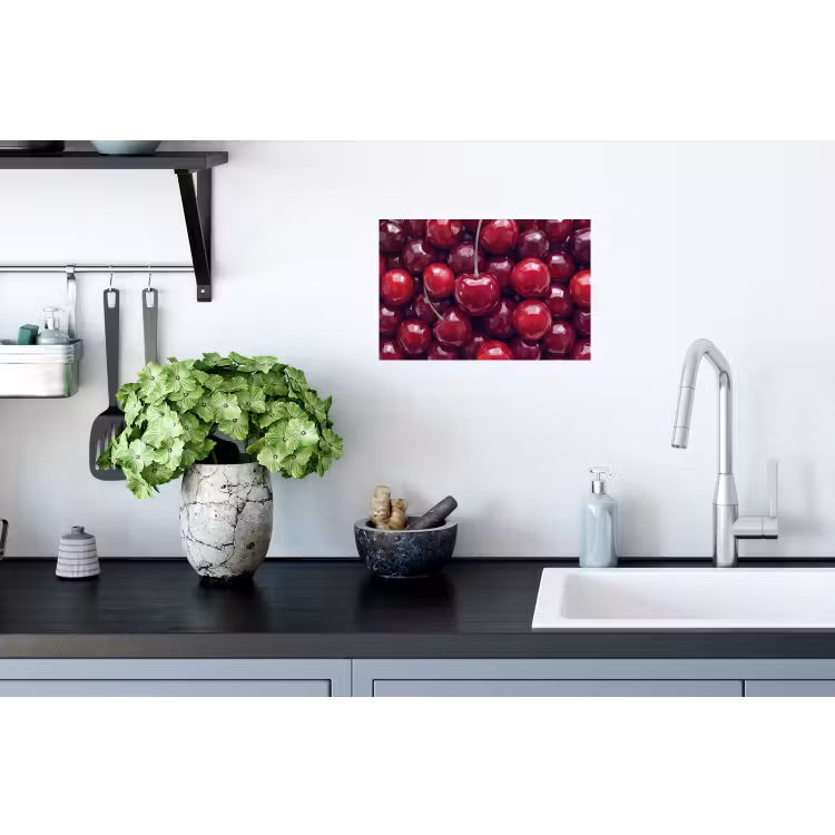 Fruit - Kersen - Eten - Modern - Rood Muursticker klein -keuken