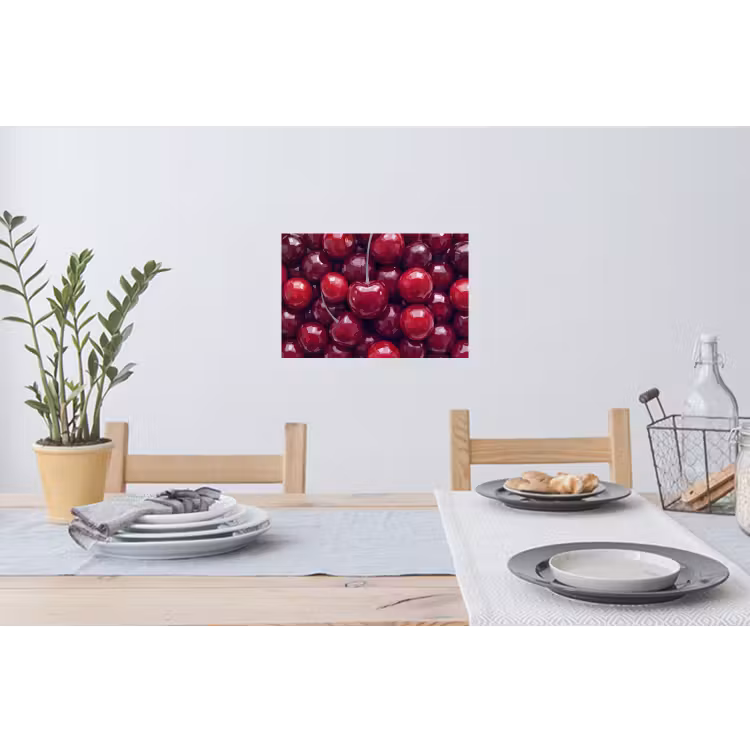 Fruit - Kersen - Eten - Modern - Rood Muursticker klein -eettafel