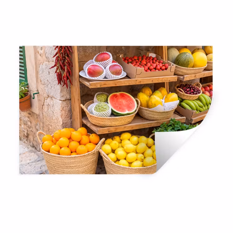 Muursticker - Fruit - Markt - Vers - Fruit - Markt - Vers Muursticker klein