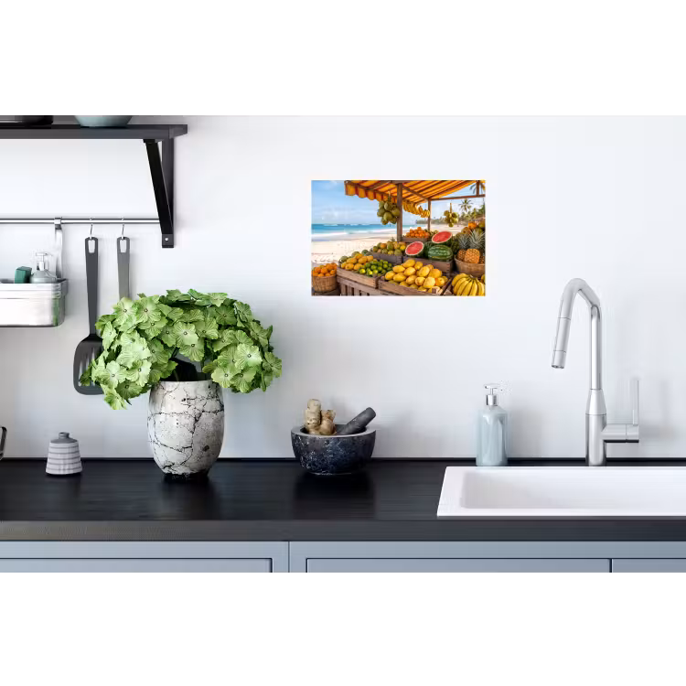 Muursticker - Fruit - Strand - Tropisch - Fruit - Strand - Tropisch Muursticker klein